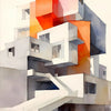 Fallingwater Architecture Canvas Print — Bauhaus Minimalist Art