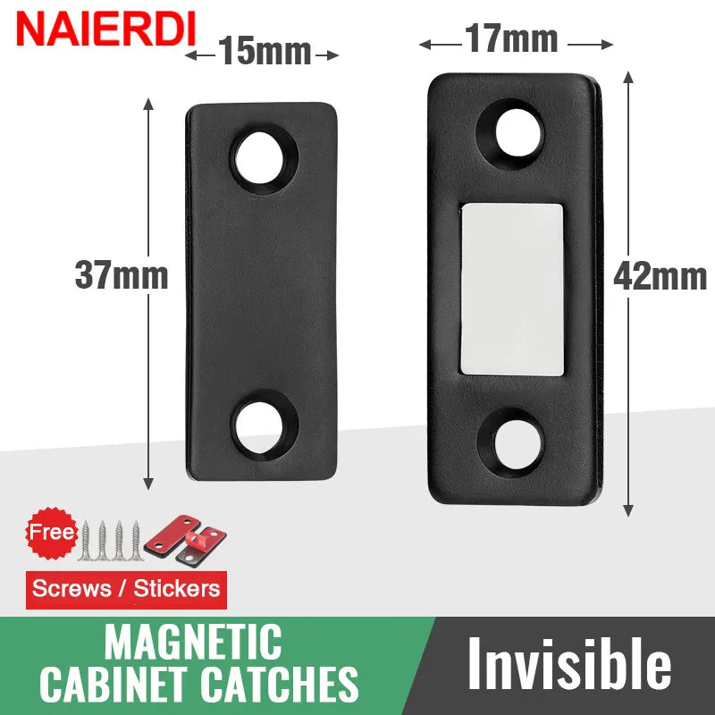 Magnetic Cabinet Catches — Set of 2, Hidden Door Closer