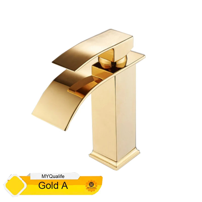 Waterfall Bathroom Basin Faucet — Single Hole Hot & Cold Mixer Tap
