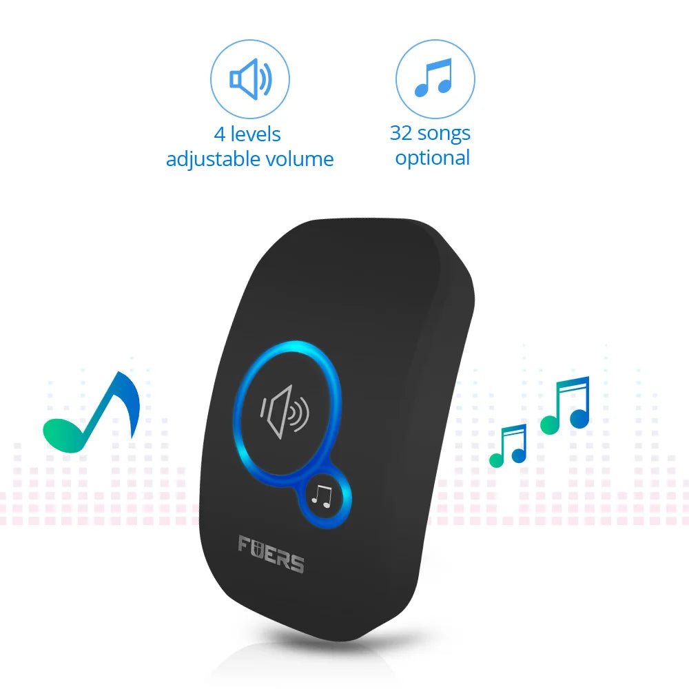 Wireless Doorbell — 150M Range, 32 Chimes