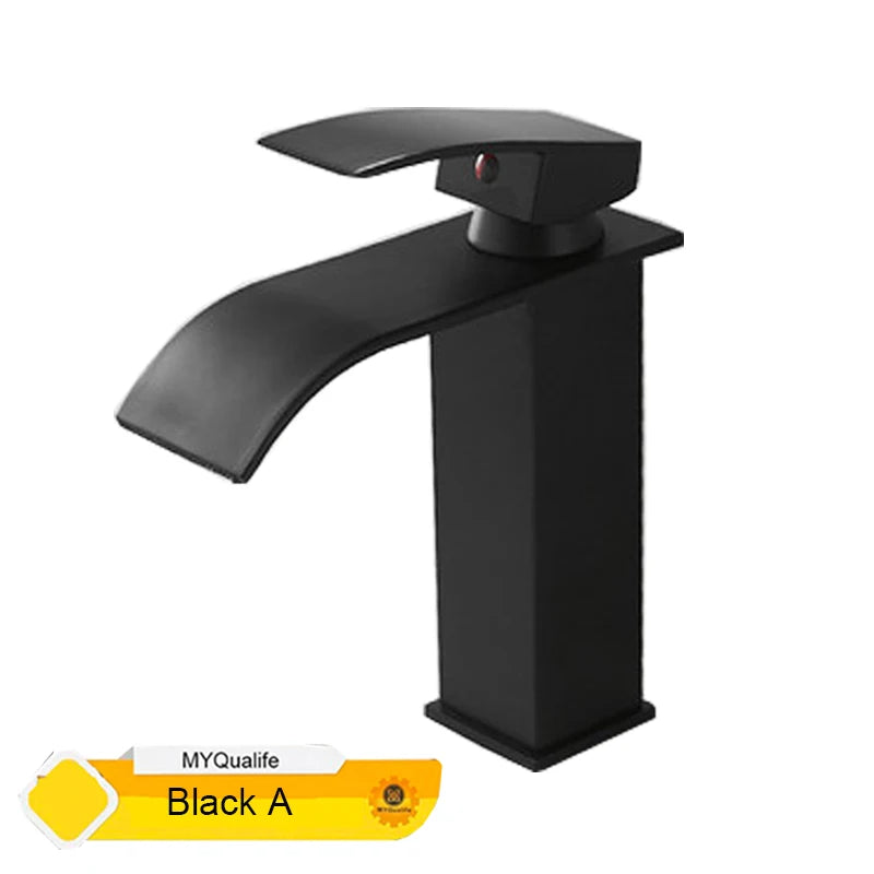 Waterfall Bathroom Basin Faucet — Single Hole Hot & Cold Mixer Tap