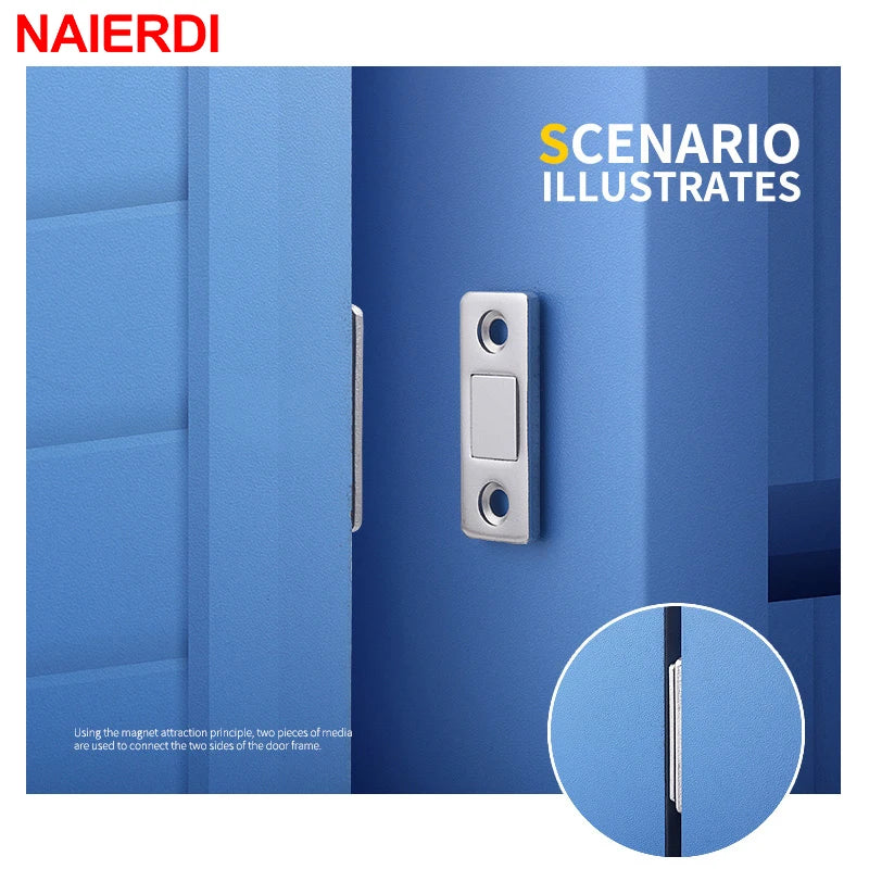 Magnetic Cabinet Catches — Set of 2, Hidden Door Closer