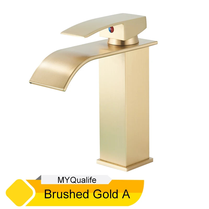 Waterfall Bathroom Basin Faucet — Single Hole Hot & Cold Mixer Tap