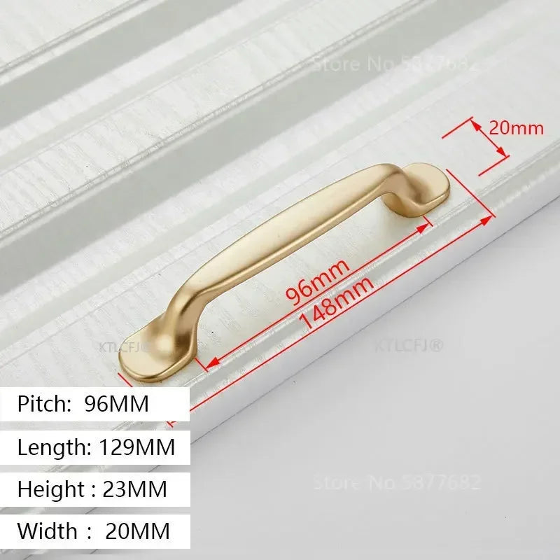 Square U-Type Gold Cabinet Handle — Aluminum Drawer Pull