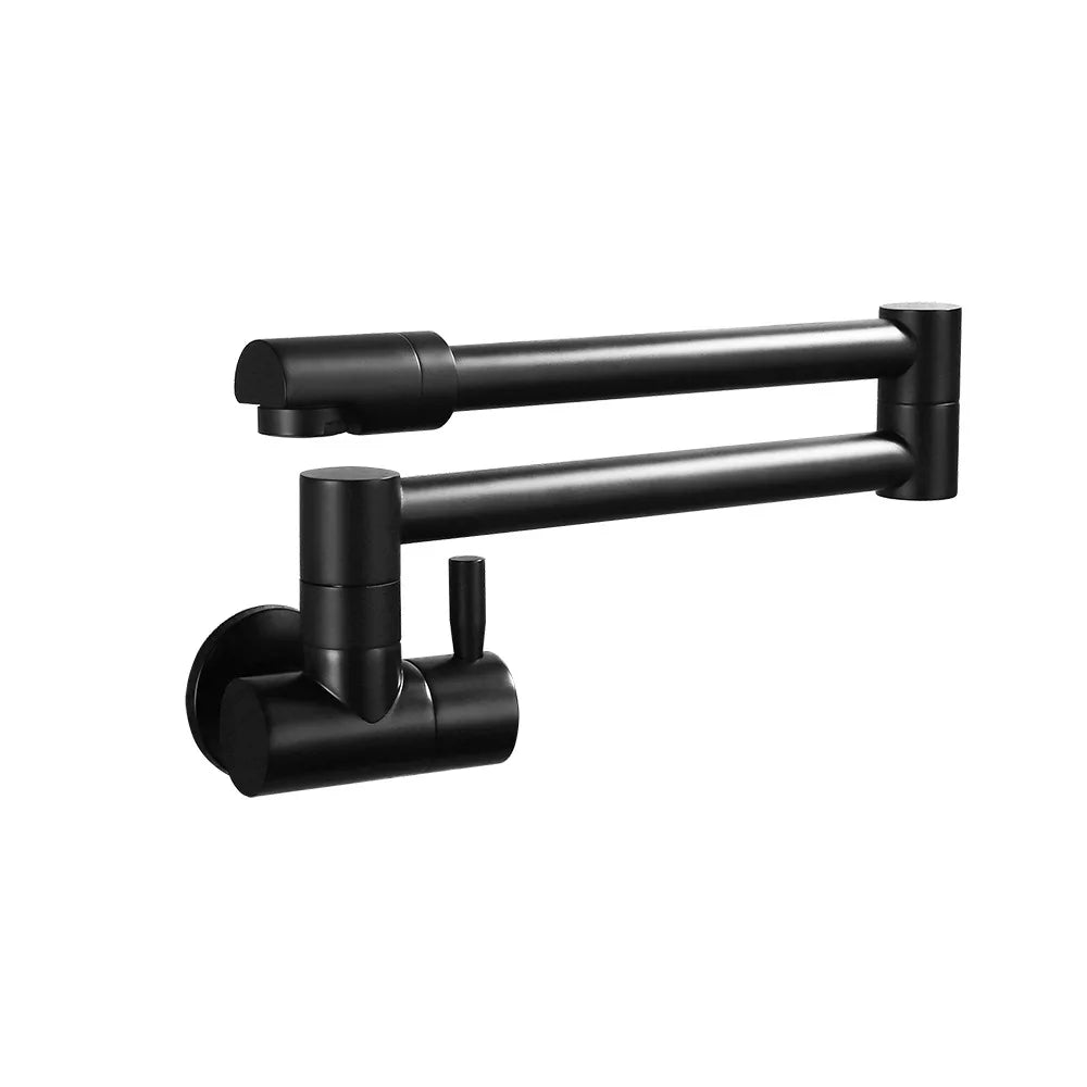 Wall-Mounted Folding Pot Filler Faucet — 360° Swing Arm, All Copper