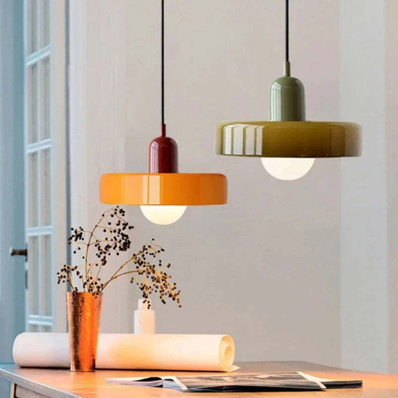 Nordic Bauhaus Glass Chandelier — Retro Pendant Light