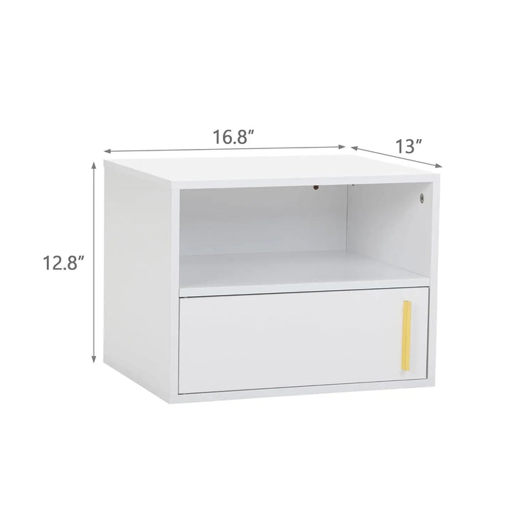 Floating Wall Nightstand Set of 2 — Modern Mounted Shelf