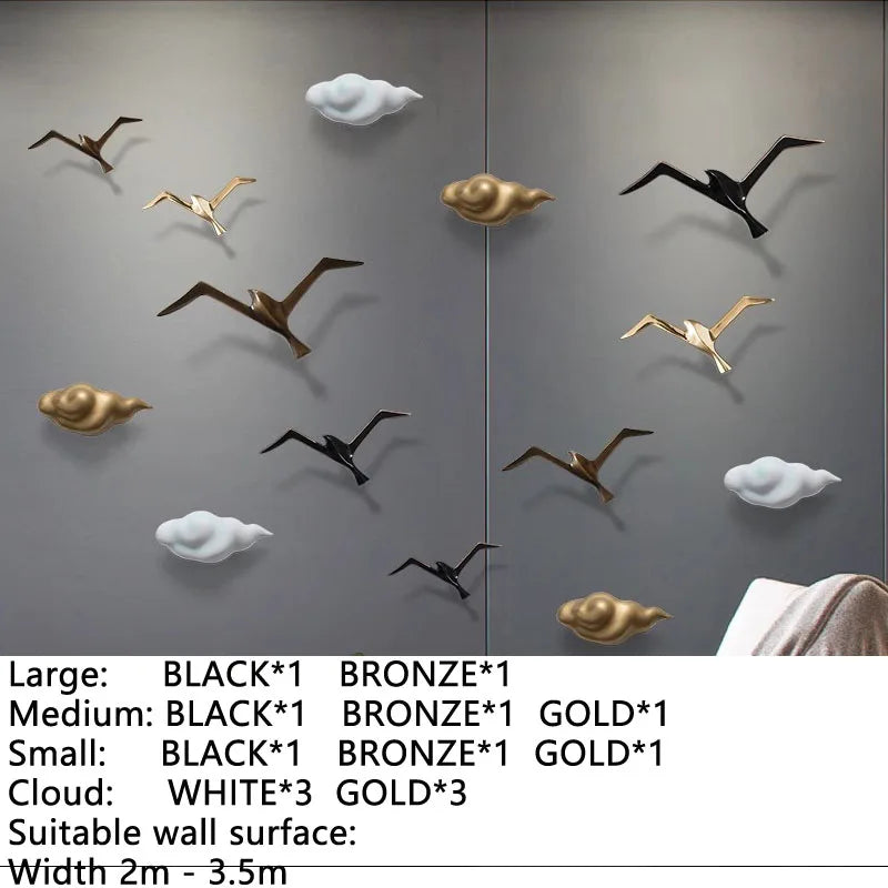 Luxury Pure Copper Seagull Wall Sculpture — Retro Bird Decor