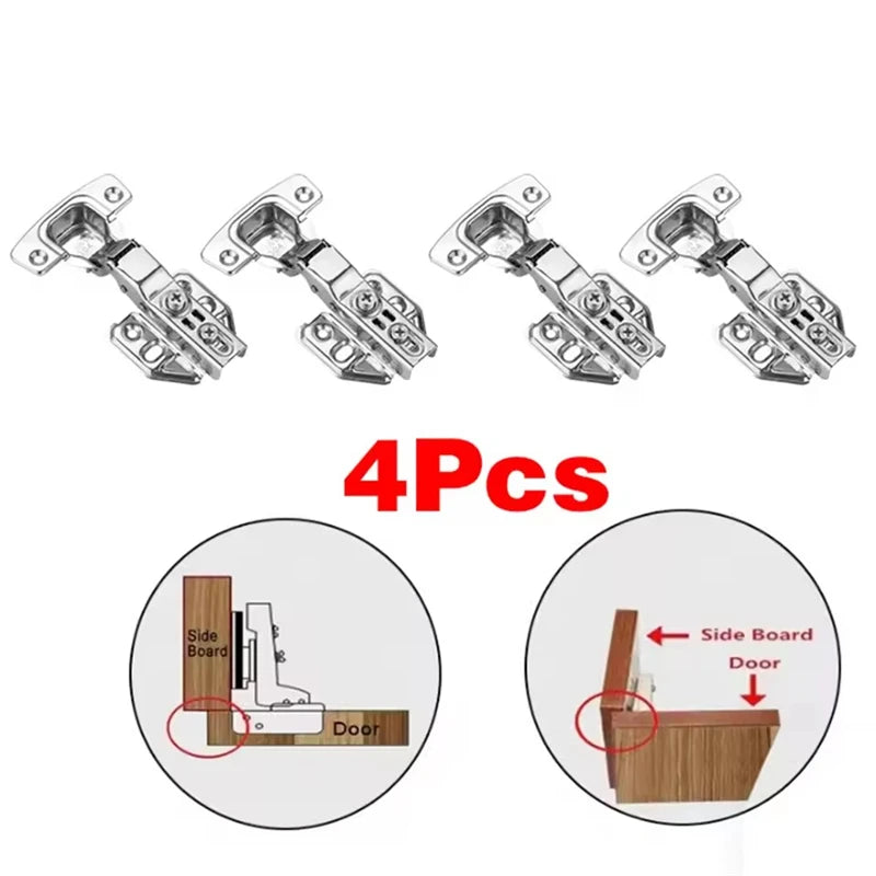 Soft-Close Cabinet Hinges — 304 Stainless Steel, Hydraulic