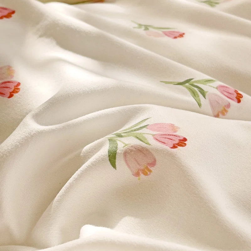 Knitted Washed Cotton Duvet Cover Set — 3-Piece