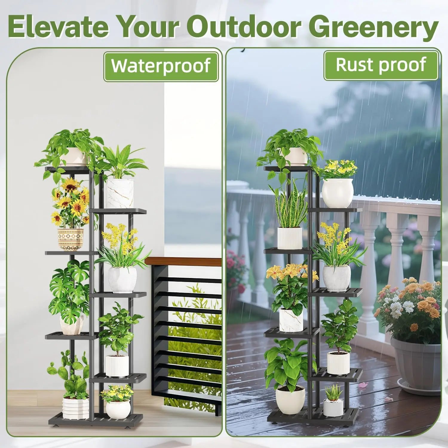 6-Tier Metal Plant Stand with Grow Light