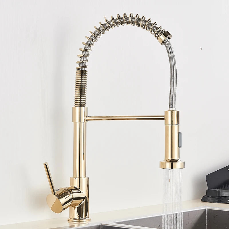 Pull-Down Kitchen Faucet — 360° Rotation, 2-Way Spray, Single Handle