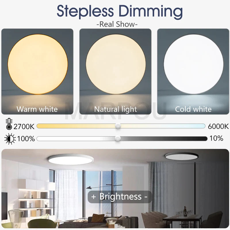 Smart LED Ceiling Light — Dimmable, App & Remote Control