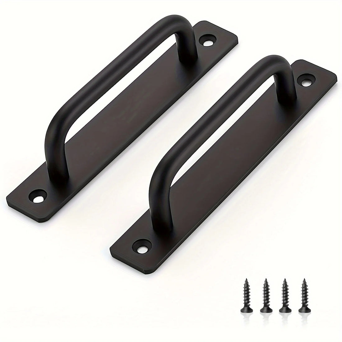 Matte Black Barn Door Handle Set — Aluminum with Backplate