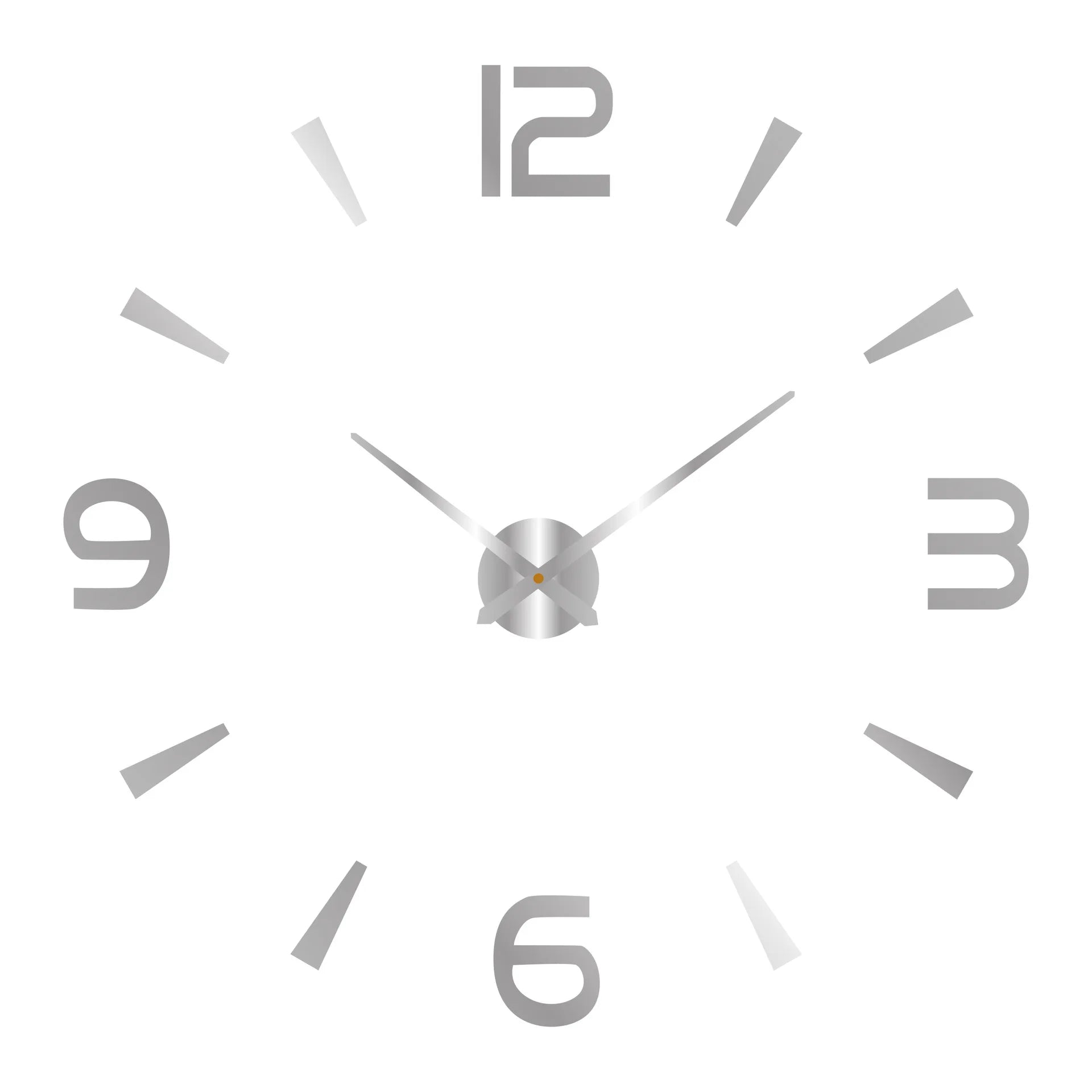 3D Roman Numeral Acrylic Mirror Wall Clock — DIY Quartz
