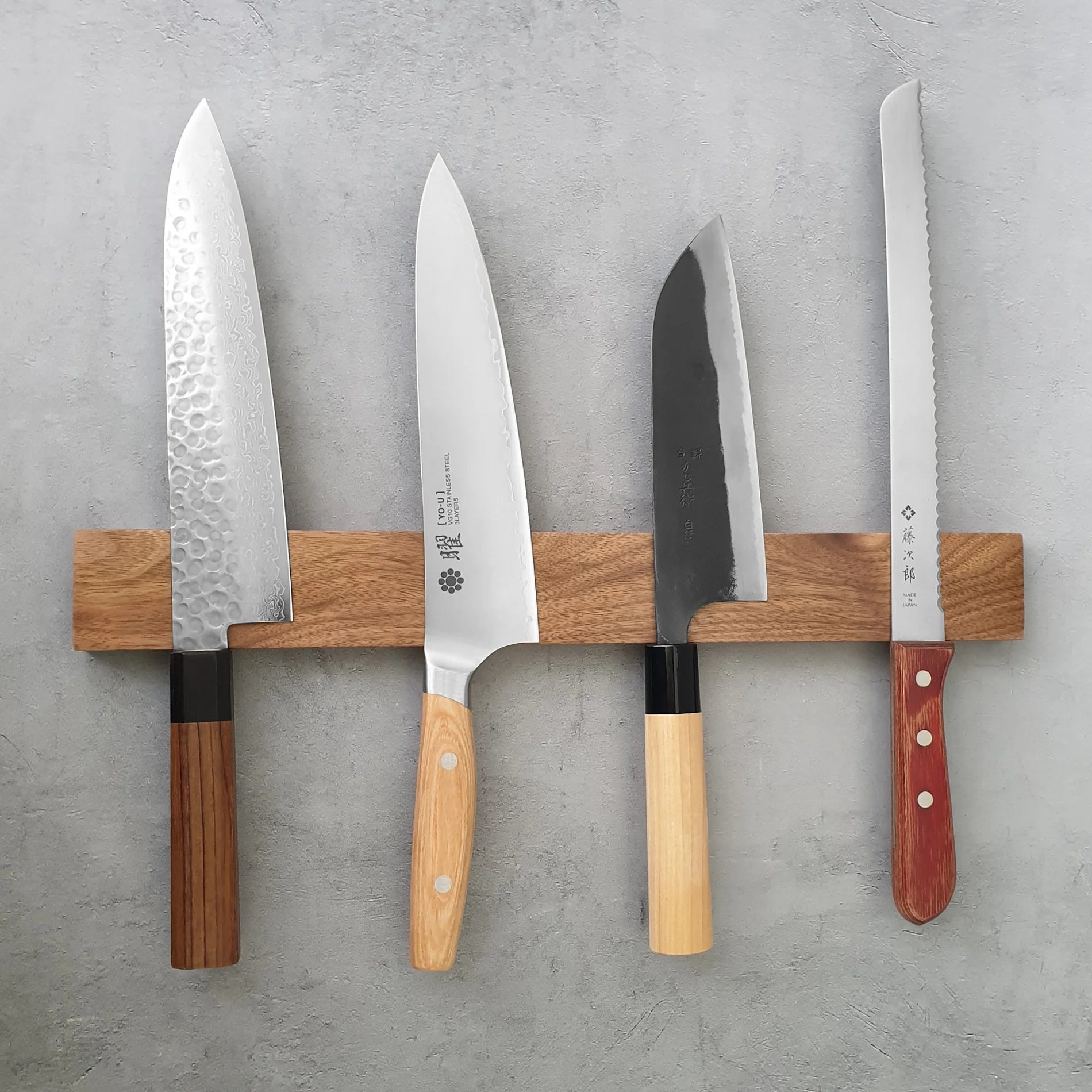Magnetic Knife Holder — 16" Acacia Wood Wall Strip
