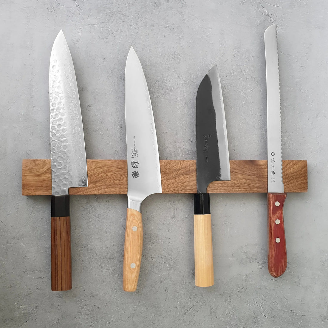 Magnetic Knife Holder — 16" Acacia Wood Wall Strip