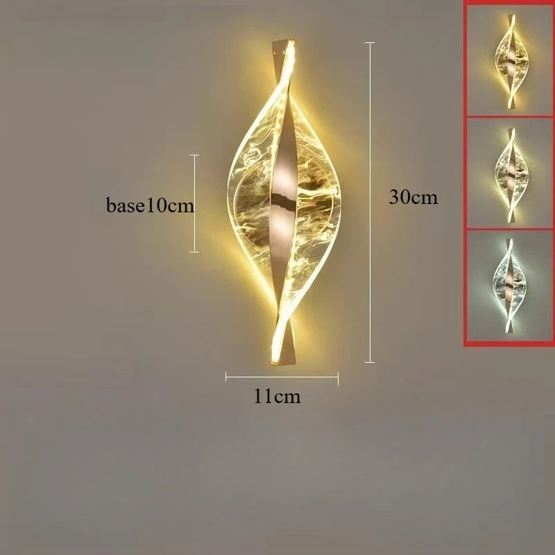 LED Modern Gold Acrylic Wall Lamp Lustre Hallway Bedroom Living Room Lamps Room Decor Wall Decoration Items Originality Lamps