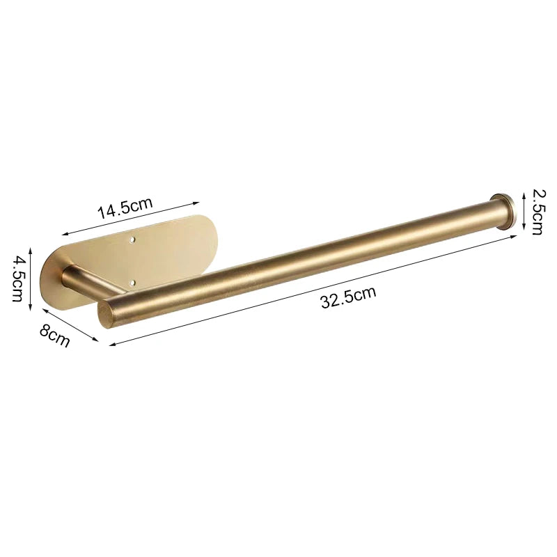 Stainless Steel Paper Towel Holder — No-Drill, Self-Adhesive