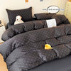 Satin Duvet Cover Set — 3-Piece, Black Dot Print