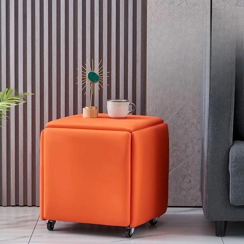 5-in-1 Foldable Cube Ottoman Set — Nordic Wood