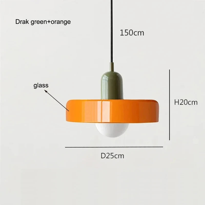 Nordic Bauhaus Glass Chandelier — Retro Pendant Light