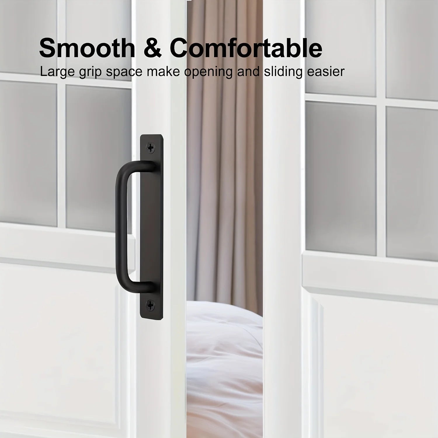 Matte Black Barn Door Handle Set — Aluminum with Backplate