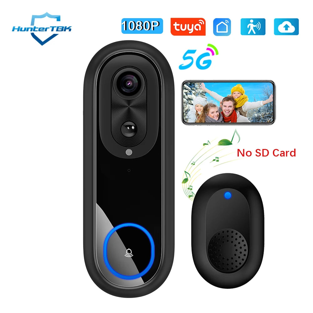 Smart Video Doorbell — 1080P WiFi, 7000mAh Battery