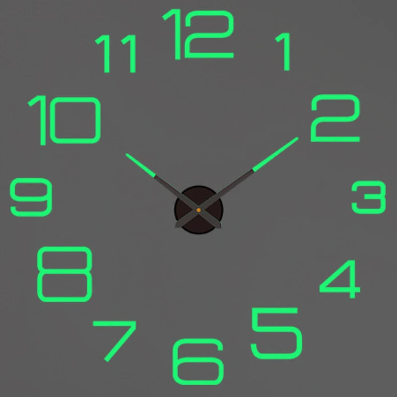 3D Roman Numeral Acrylic Mirror Wall Clock — DIY Quartz