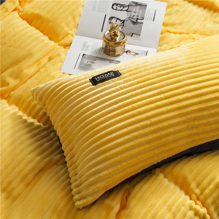 Winter Velvet Duvet Cover Set — Thick & Warm, 3-Piece