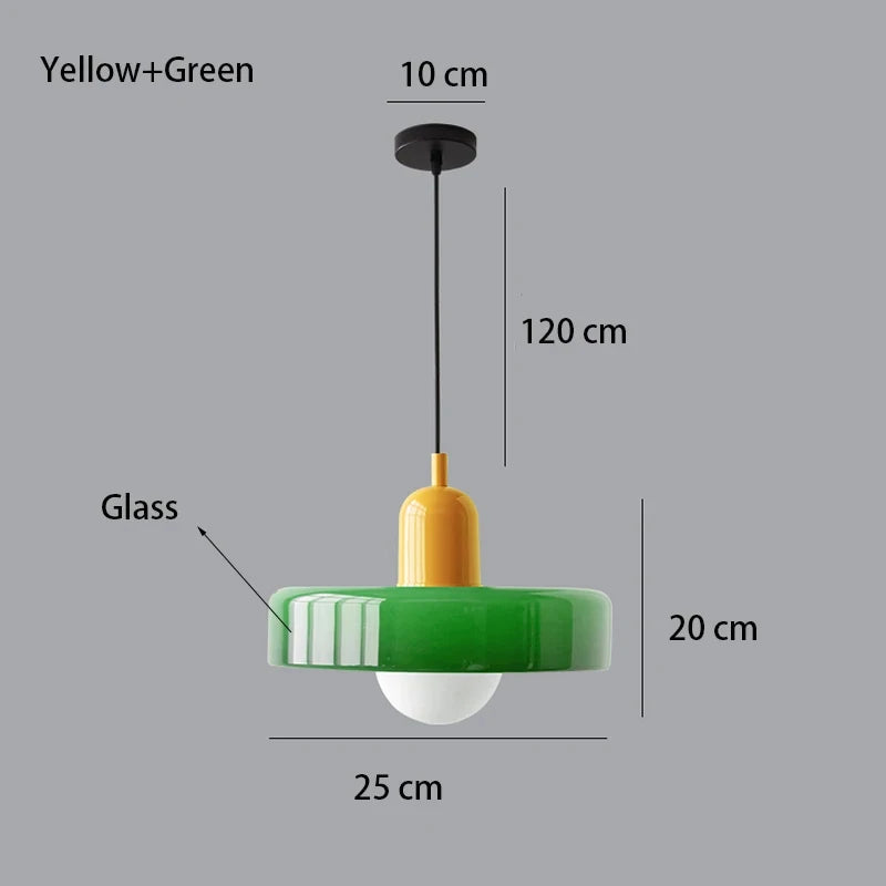 Nordic Bauhaus Glass Chandelier — Retro Pendant Light