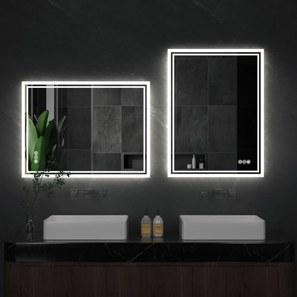 LED Backlit Bathroom Mirror — Dimmable, Anti-Fog, Frameless