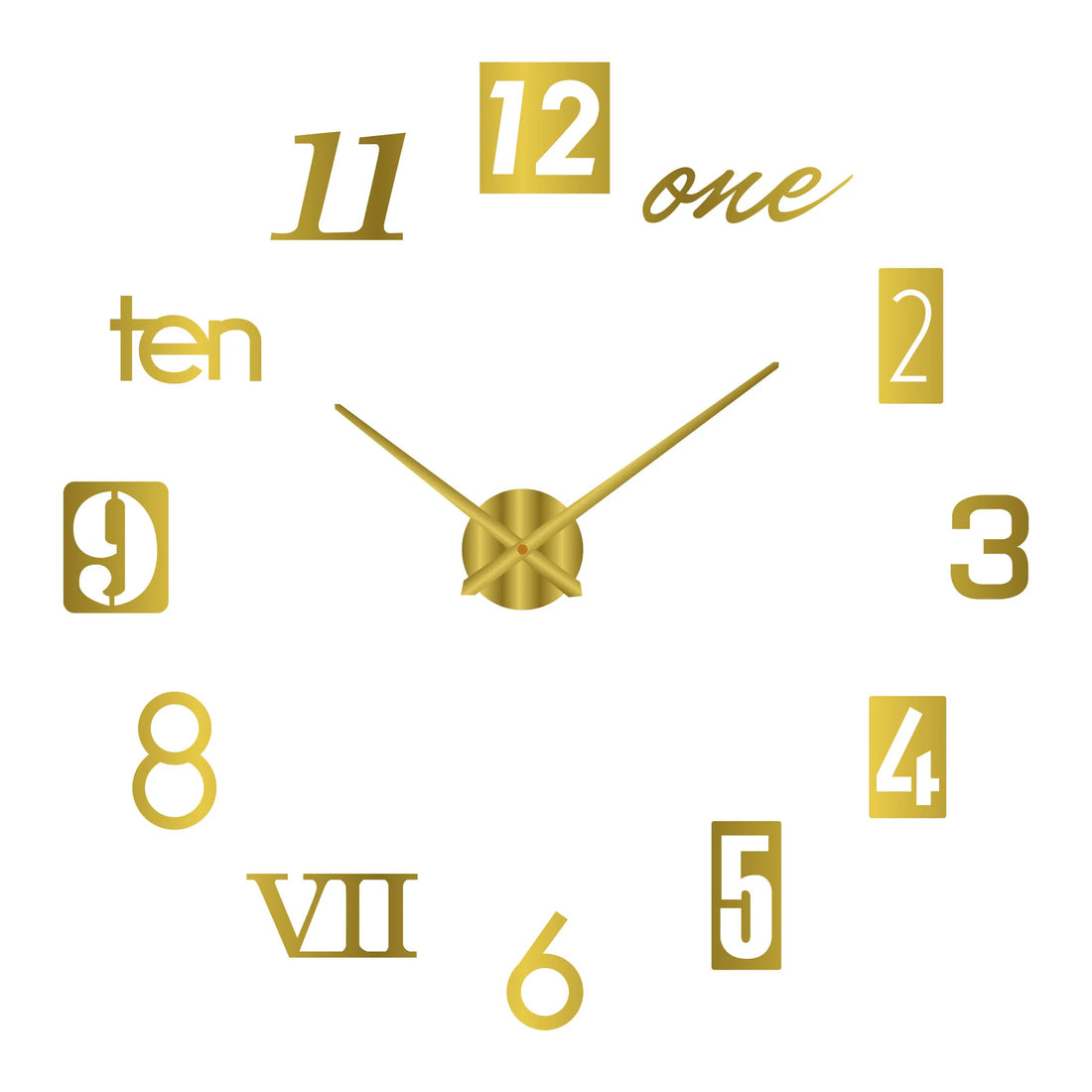 3D Roman Numeral Acrylic Mirror Wall Clock — DIY Quartz
