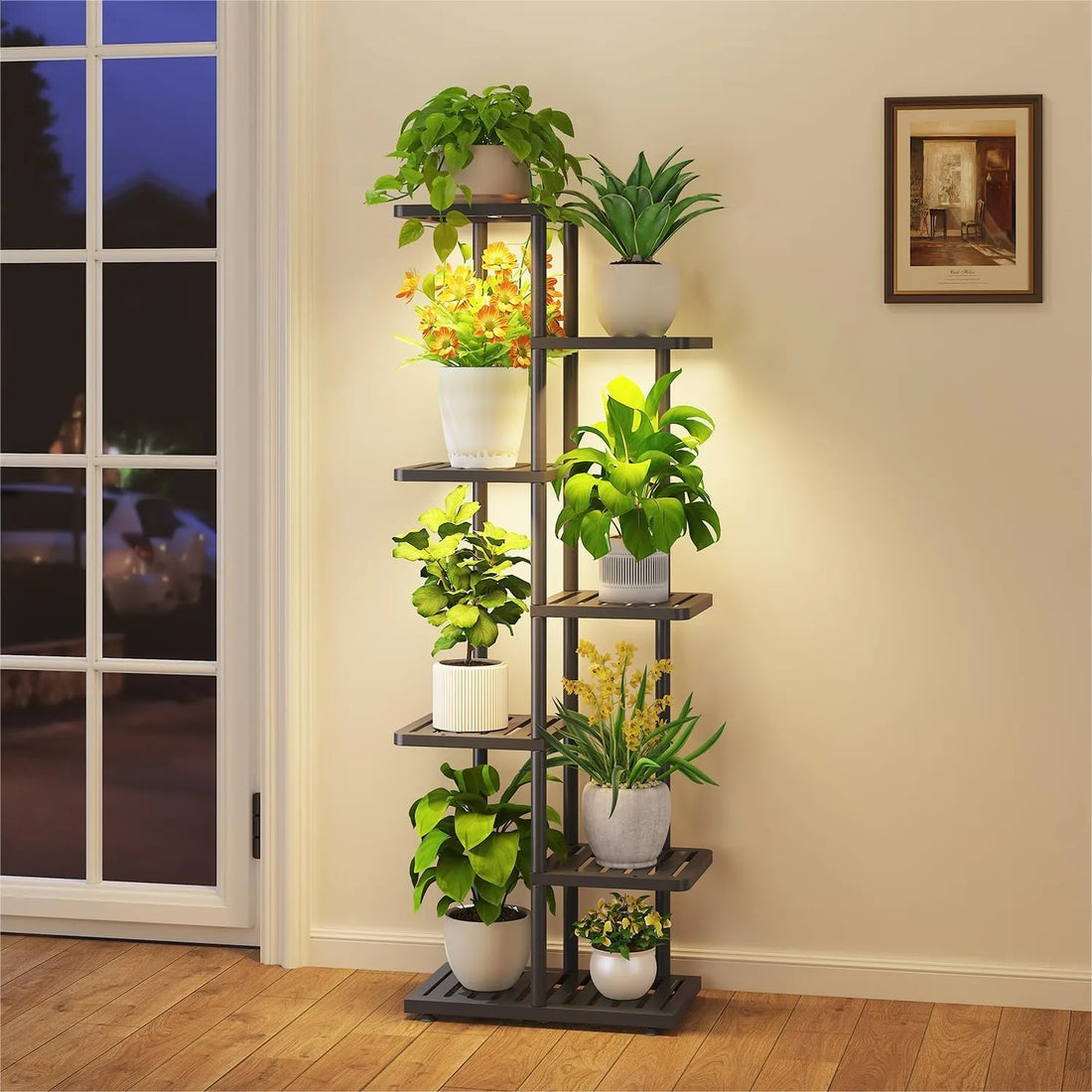 6-Tier Metal Plant Stand with Grow Light