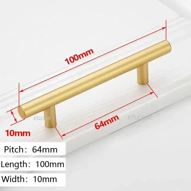 Square U-Type Gold Cabinet Handle — Aluminum Drawer Pull