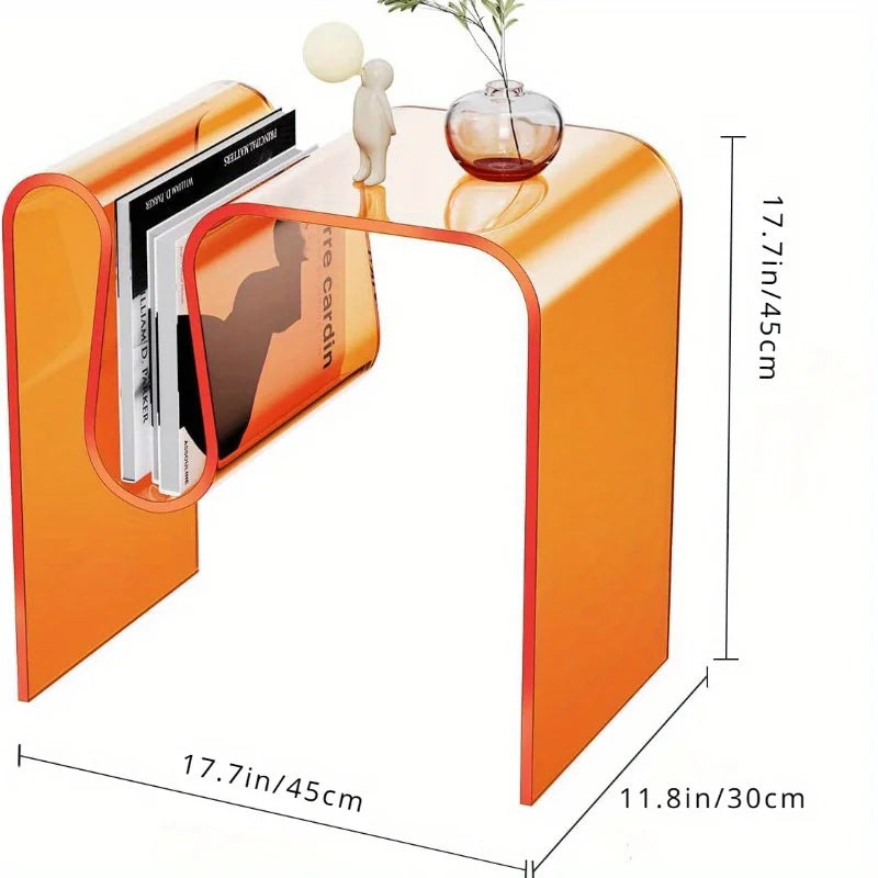 Glam Acrylic M-Shaped Side & Coffee Table