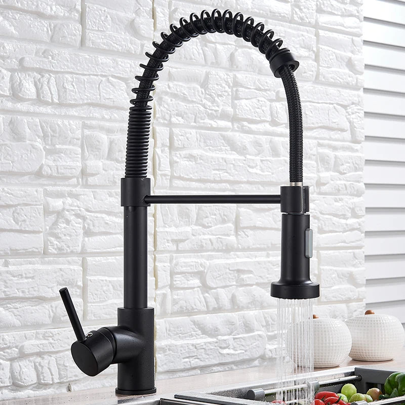 Pull-Down Kitchen Faucet — 360° Rotation, 2-Way Spray, Single Handle