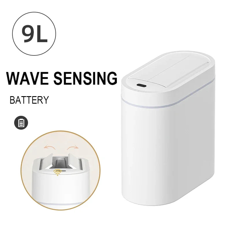 Smart Sensor Trash Can with Lid — 7/9L Slim Design
