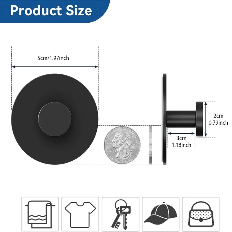 Stainless Steel Towel & Coat Hooks — Punch-Free, Rustproof