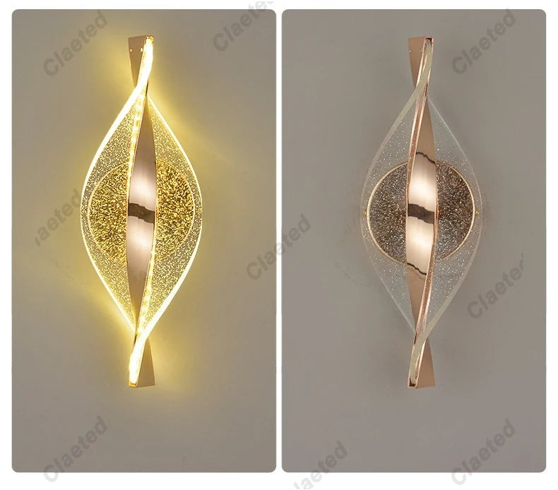 LED Modern Gold Acrylic Wall Lamp Lustre Hallway Bedroom Living Room Lamps Room Decor Wall Decoration Items Originality Lamps