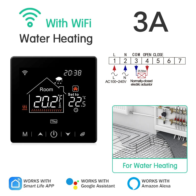 Smart WiFi Floor Heating Thermostat — Alexa & Google Home