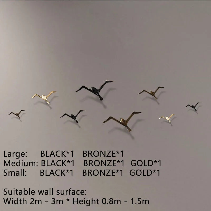 Luxury Pure Copper Seagull Wall Sculpture — Retro Bird Decor