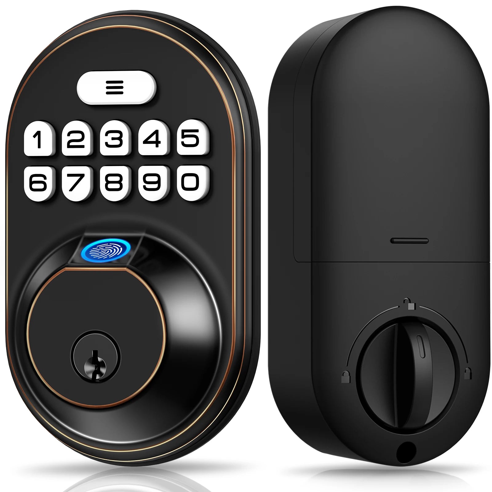 Fingerprint Keypad Deadbolt Lock — Keyless Front Door Entry