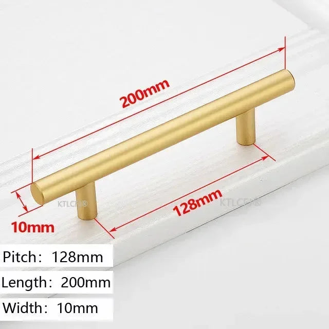 Square U-Type Gold Cabinet Handle — Aluminum Drawer Pull