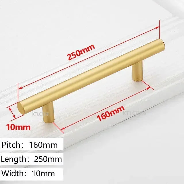 Square U-Type Gold Cabinet Handle — Aluminum Drawer Pull