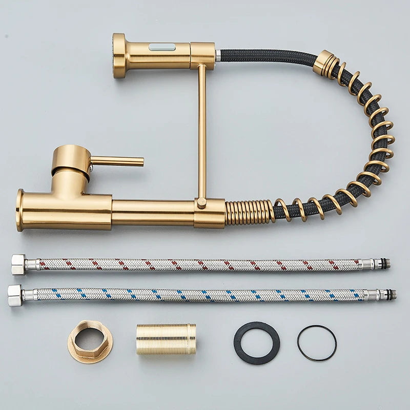 Pull-Down Kitchen Faucet — 360° Rotation, 2-Way Spray, Single Handle