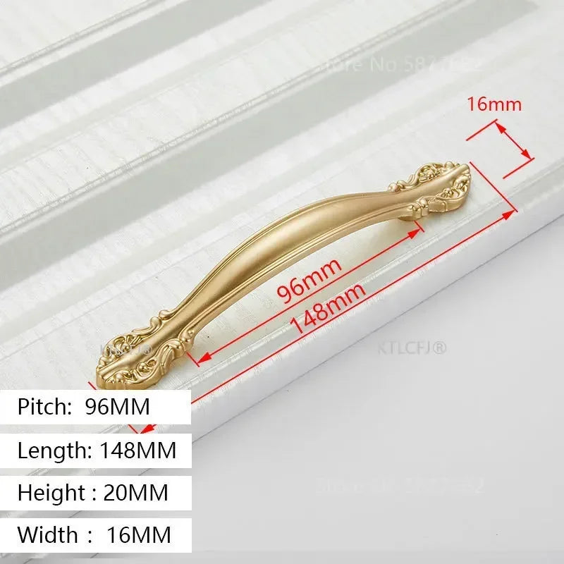 Square U-Type Gold Cabinet Handle — Aluminum Drawer Pull