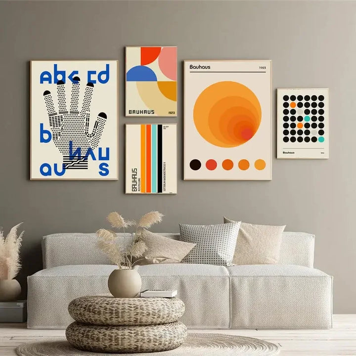 Scandinavian Bauhaus Geometry Canvas Print — Abstract Wall Art
