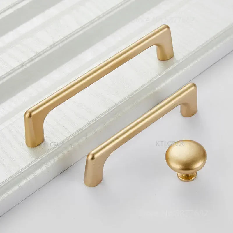 Square U-Type Gold Cabinet Handle — Aluminum Drawer Pull