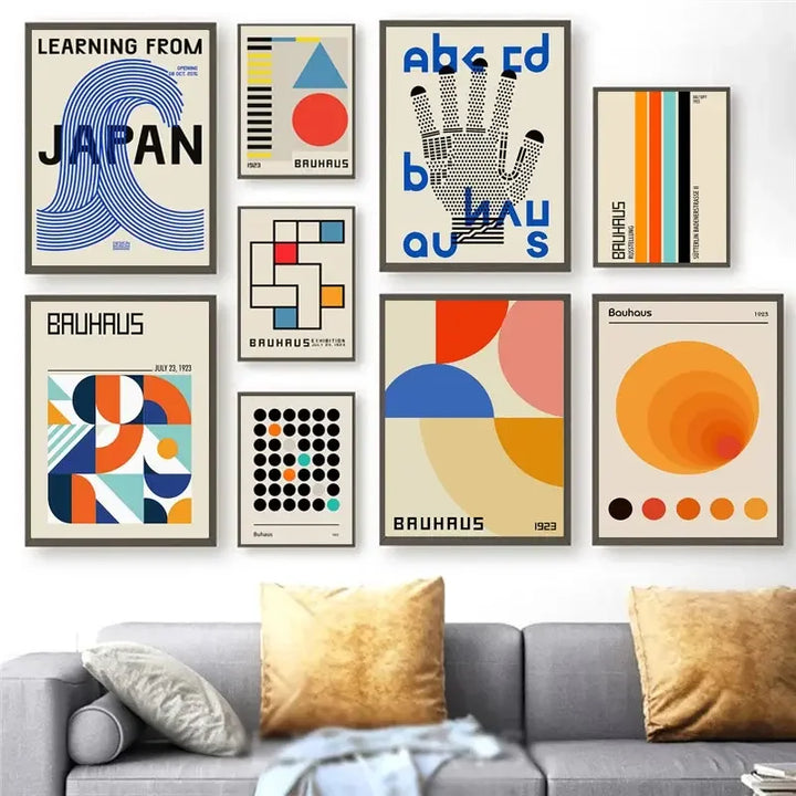 Scandinavian Bauhaus Geometry Canvas Print — Abstract Wall Art